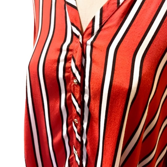 Turkish designed Grandi Red and white striped element blouse, size M - Picture 13 of 16